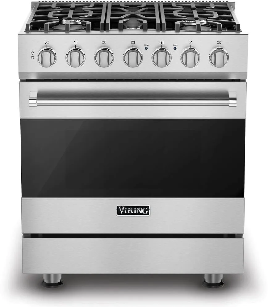 Viking 3 Series 30" 5 Burners Freestanding Gas Range RVGR33025BSSLP 2021 Model