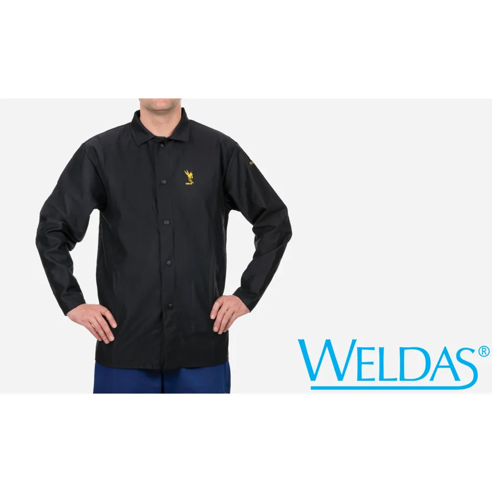 Weldas 33-8830M COOL Welding Jacket 30" Cotton FR Navy Medium