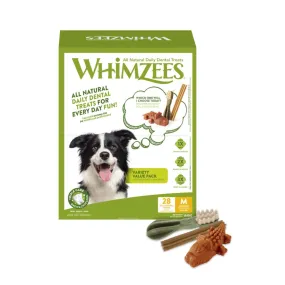 Whimzees Variety Value Pack - Dog Chew Treats for Medium Dogs - 28 Pack