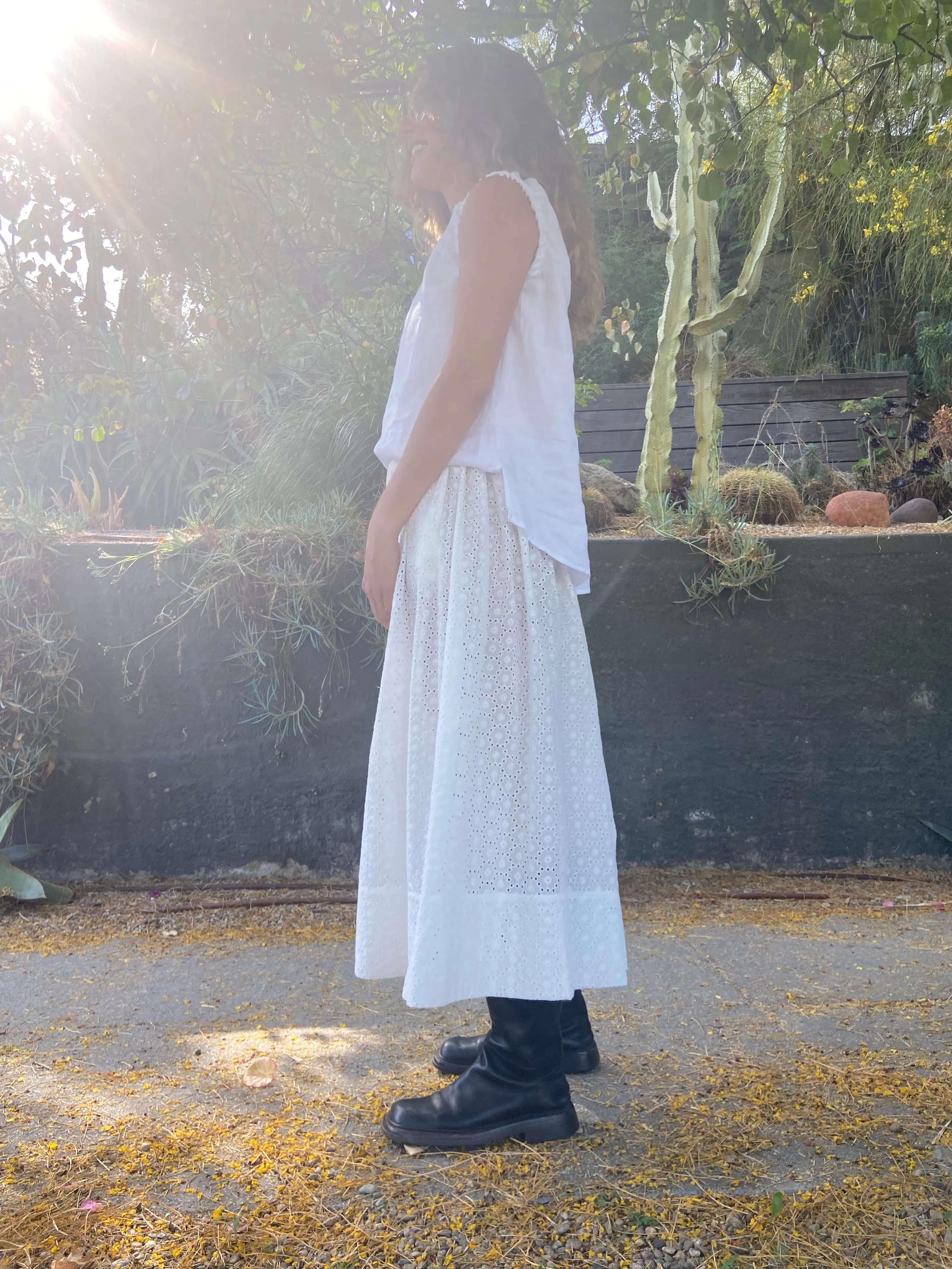 White Eyelet Skirt