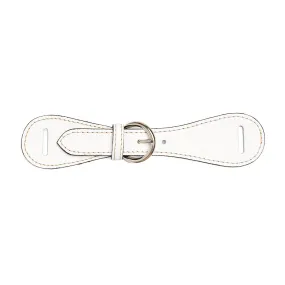 WHITE LEATHER SCARF-BUCKLE