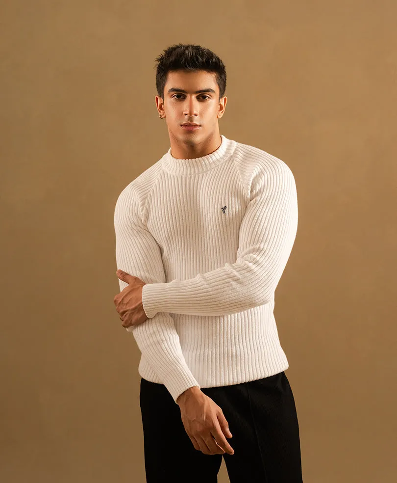 White Mock Neck Sweater