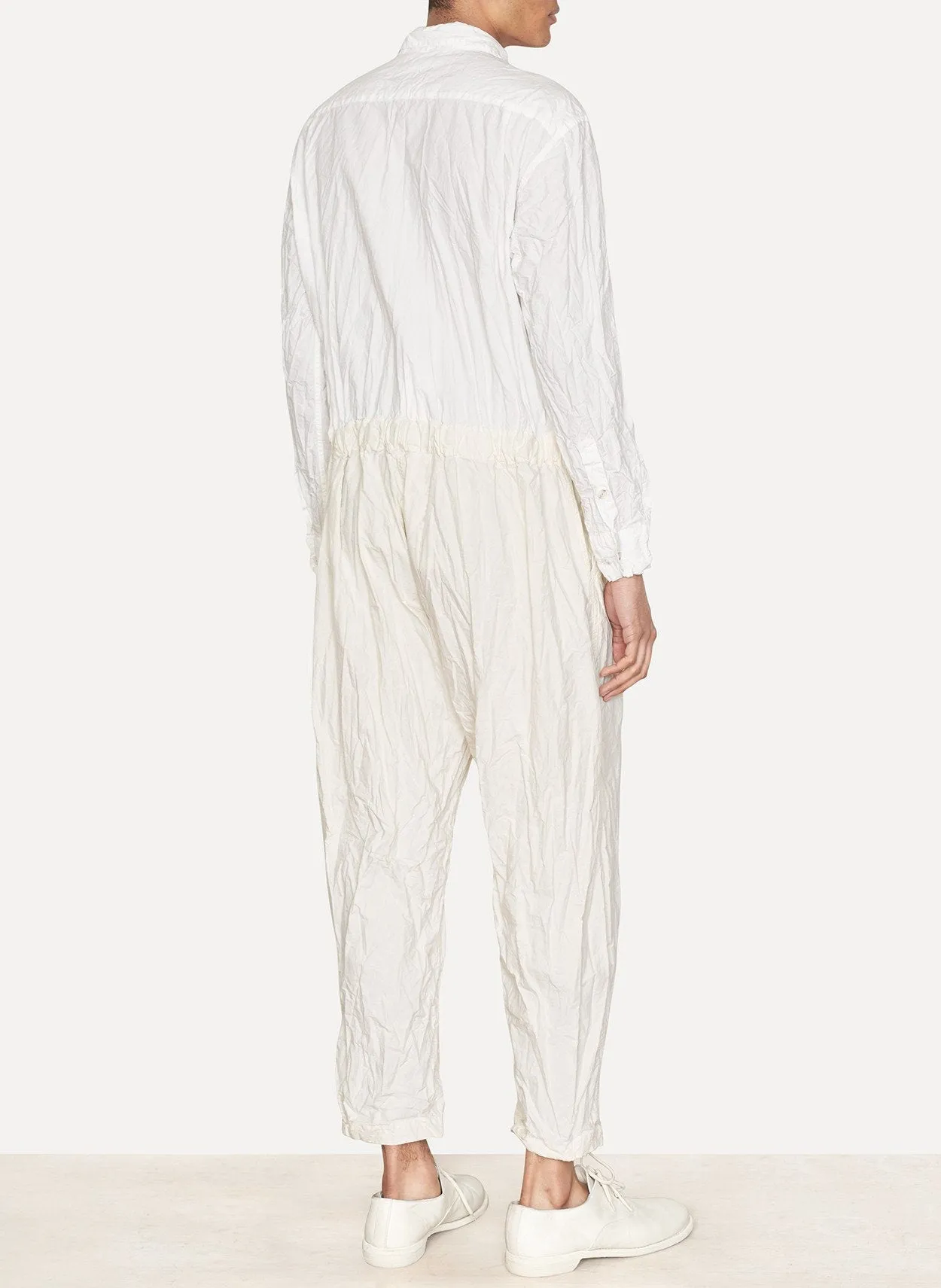 White Natural Paper Cotton Overall