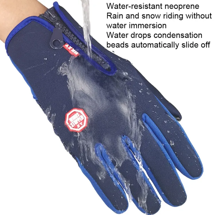 Winter Outdoor Riding Sports Waterproof Touch Screen Glove, Size: M(H041 Black)