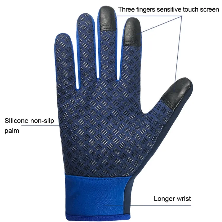 Winter Outdoor Riding Sports Waterproof Touch Screen Glove, Size: M(H041 Black)