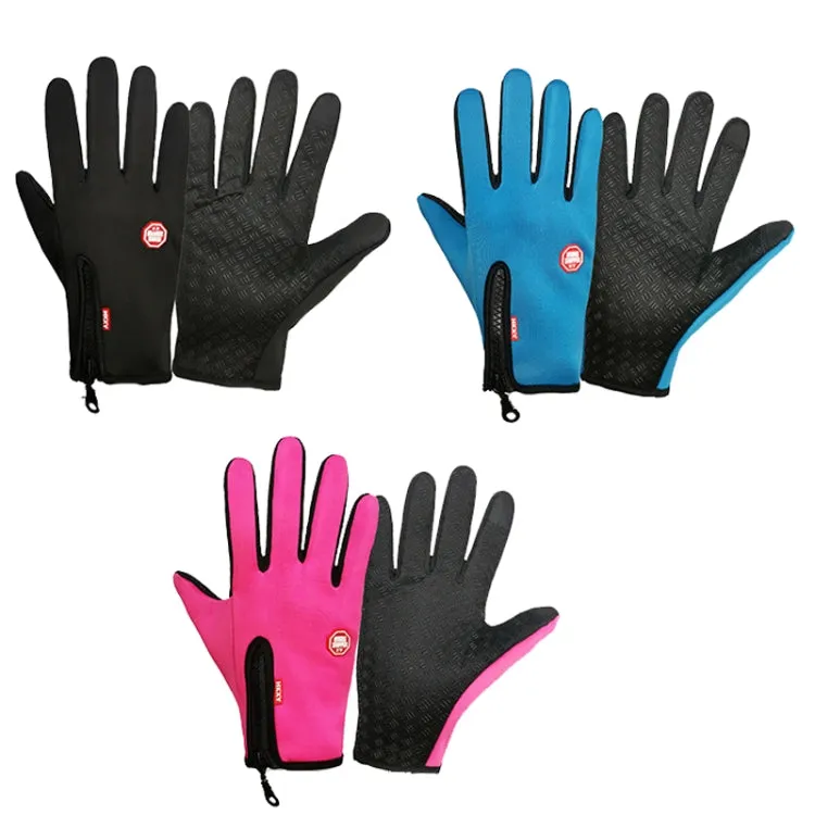 Winter Outdoor Riding Sports Waterproof Touch Screen Glove, Size: M(H041 Black)