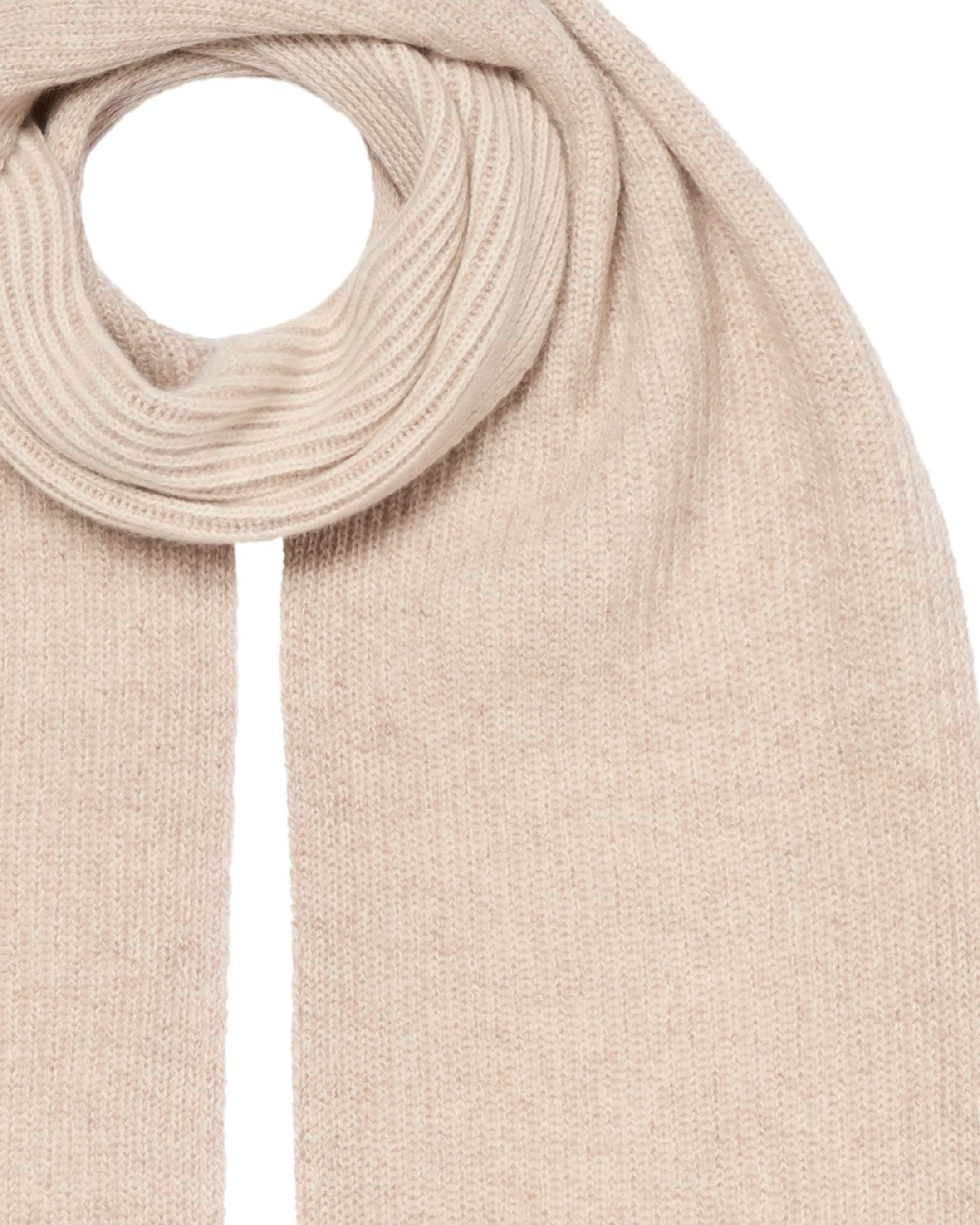 Women's Plated Rib Cashmere Scarf Toasted Sesame Brown