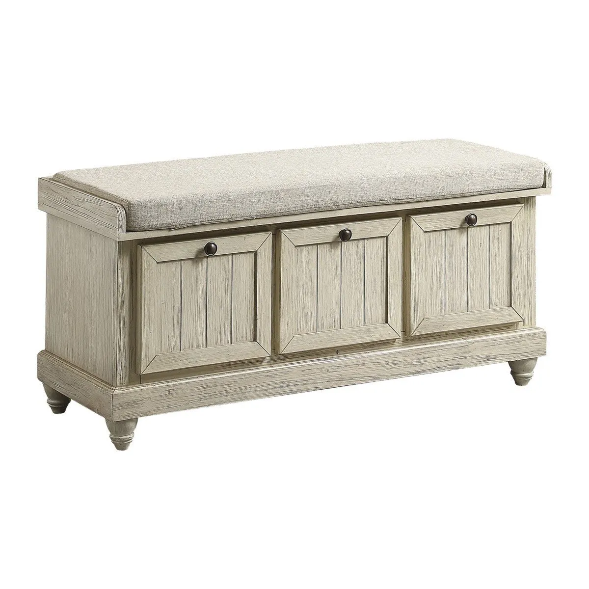 Woodwell Beige Solid Wood Rustic Bench