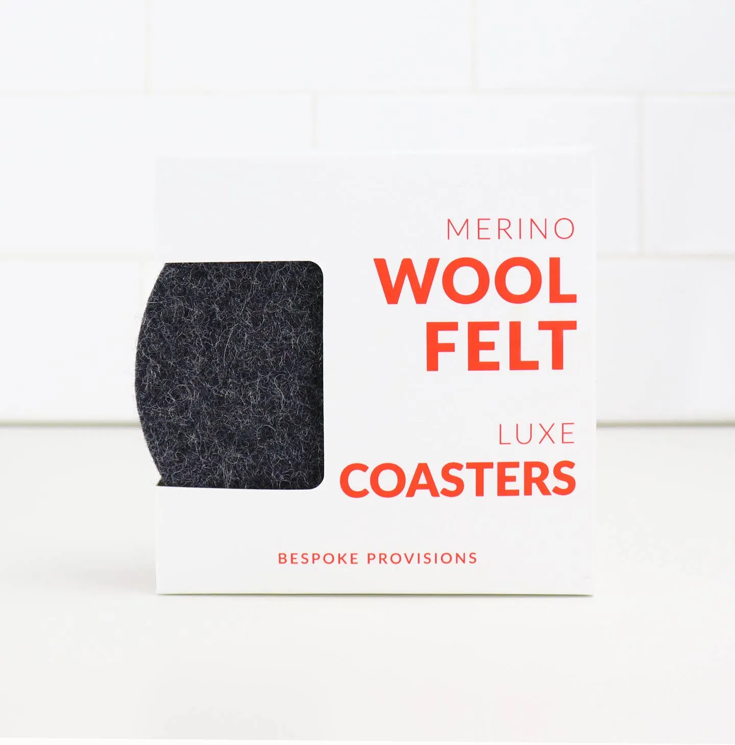 Wool Felt Coasters : Charcoal Heather