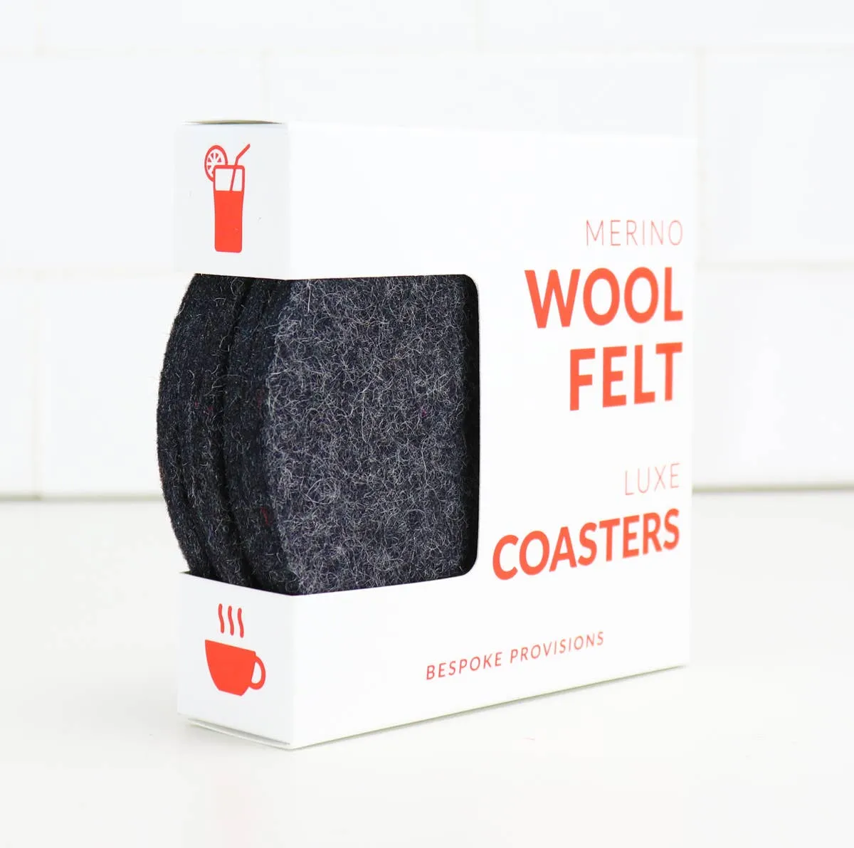 Wool Felt Coasters : Charcoal Heather