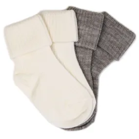 Wool Socks, Baby and Toddler, Gray & White