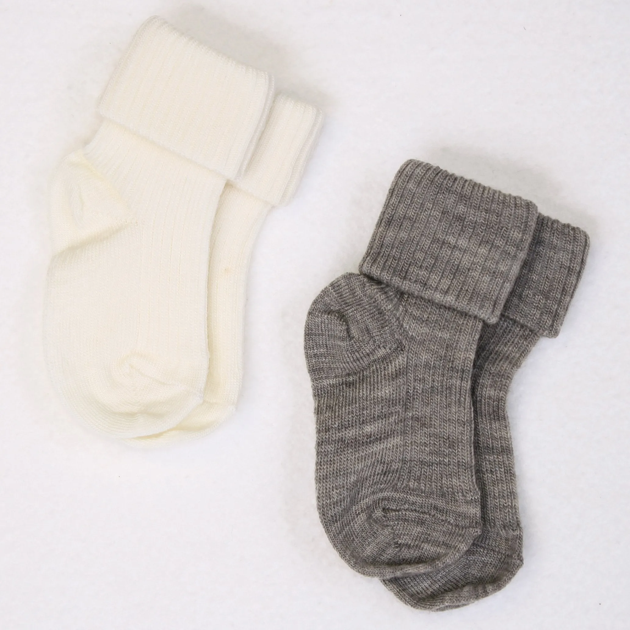 Wool Socks, Baby and Toddler, Gray & White