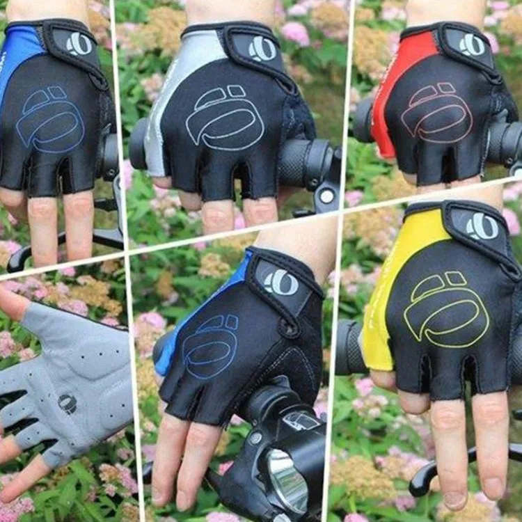 YIZIMI Anti-shock Half-finger Gloves Cycling Silicone Short Finger Gloves, Size: XL(Black Red)