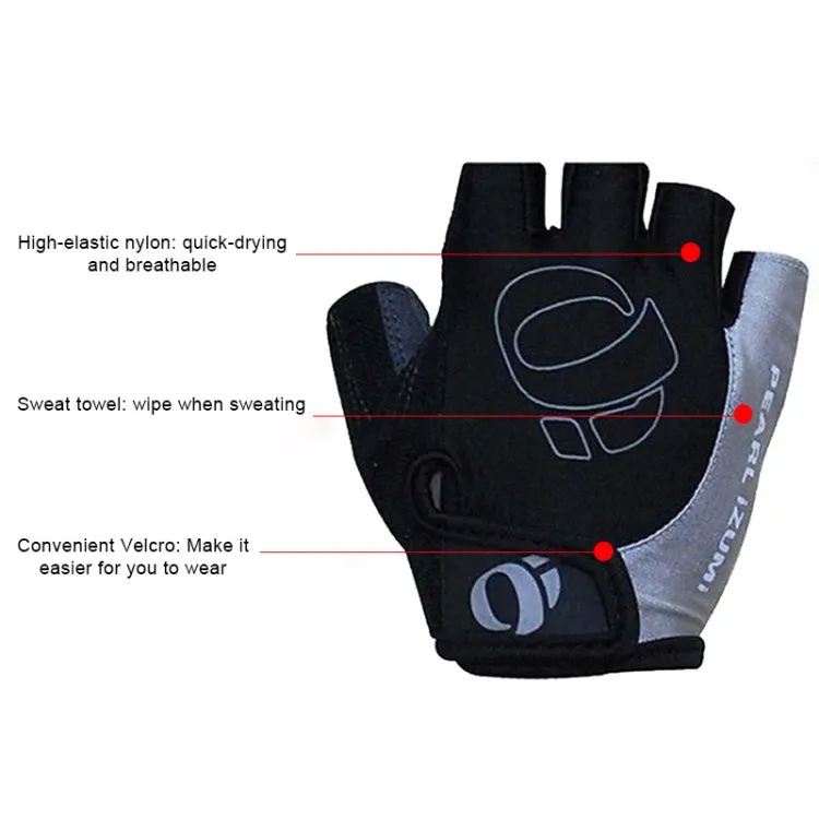 YIZIMI Anti-shock Half-finger Gloves Cycling Silicone Short Finger Gloves, Size: XL(Black Red)