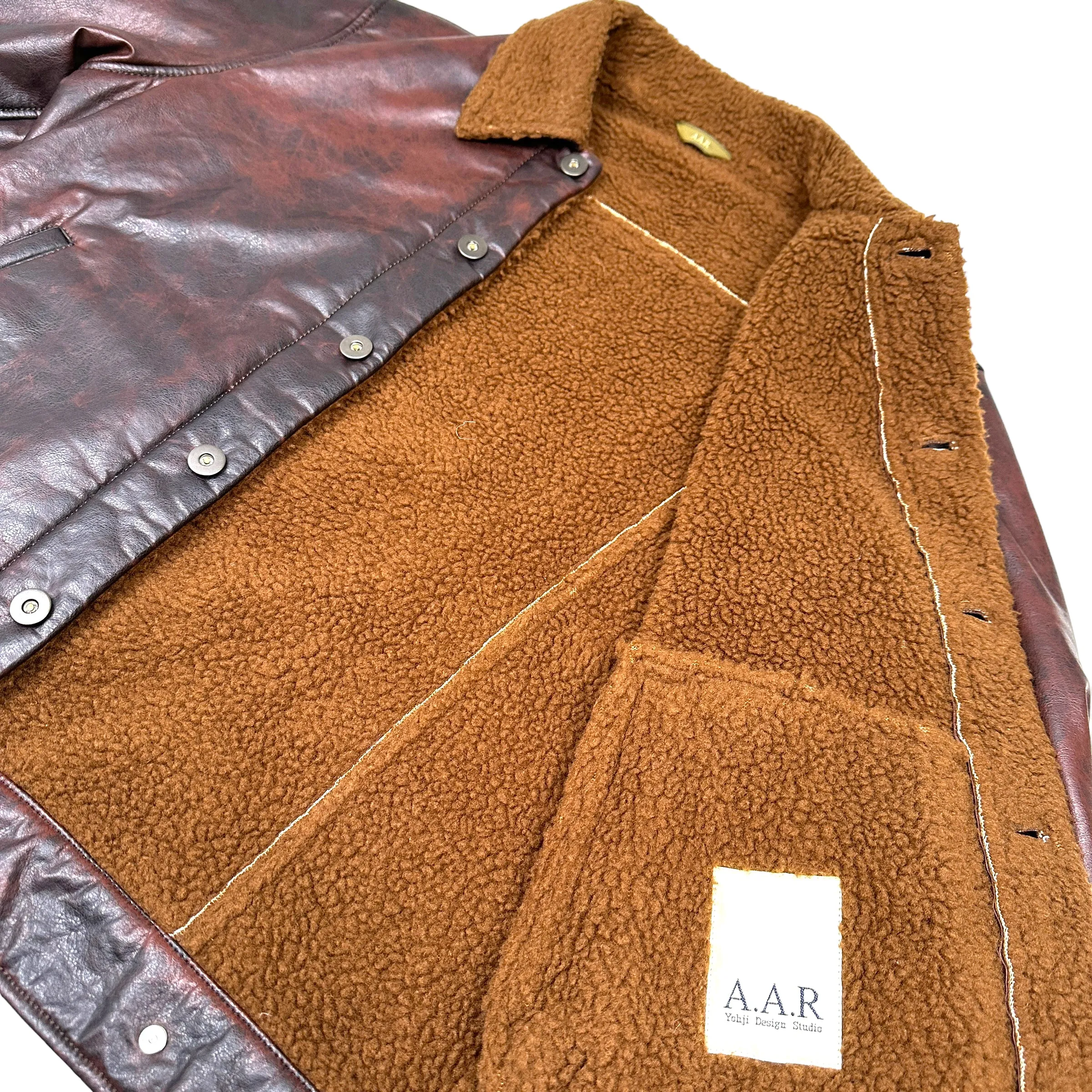 YOHJI YAMAMOTO A.A.R DESIGN STUDIO VINYL SHERPA LINED JACKET