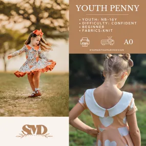 Youth Penny Top and Dress Digital Sewing Pattern Sizes NB-16Y