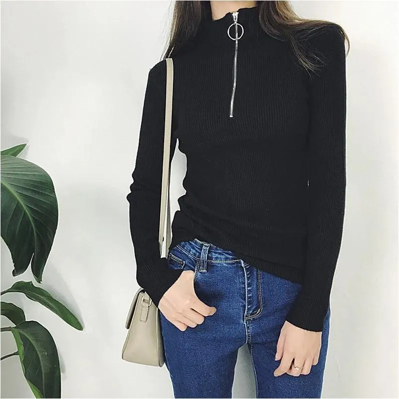 Zipper Up Turtleneck